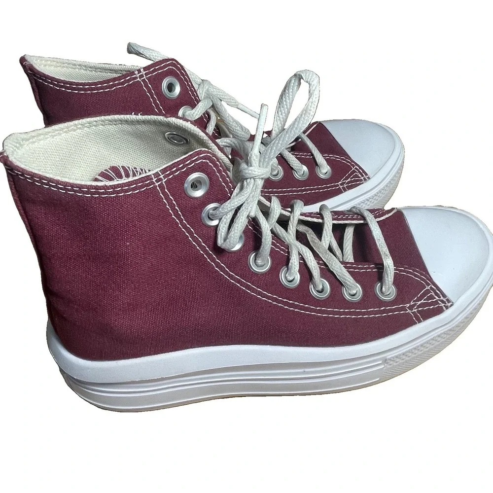 Converse Chuck Taylor All Star Platform High Top womens 6 Canvas Beetroot Red